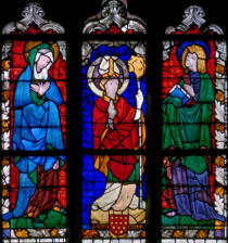 La Vierge Marie, saint Jean et un évêque