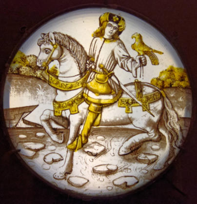 Un chevalier avec un faucon au poing (France, fin du XVème siècle)