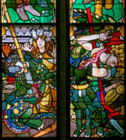 Saint Georges délivre une princesse en tuant le dragon - Saint Michel triomphe de Satan