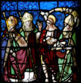 Baie 18: Saint Jean-Baptiste entouré de 3 évêques dont Saint Remi et Saint Grégoire de Tours (?)