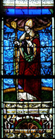 Baie 20: Saint Augustin tenant un coeur enflammé