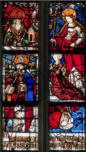 Baie 106: Saint archevêque - Buste de Saint Henri de Bamberg - Marguerite de Neufchâtel et Sainte Marguerite d'Antioche