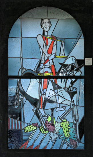 Georg Meistermann: Un cavalier de l'Apocalypse, la Faim - Mairie de Wittlich (1954) 