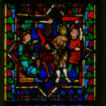 Baie 100: Vie de sainte Marguerite d'Antioche - Flagellation de la sainte devant son tyran