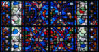 Baie 28 Fragments: Baptême, martyre et mort de sainte Cécile - Corporation des tisserands - Saint Pierre et saint Paul - Pélerins au tombeau de saint Nicolas