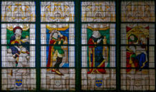 Baie 29 L'Adoration des mages avec les donateurs, Jean et Martin de Breuil et leurs saints patrons