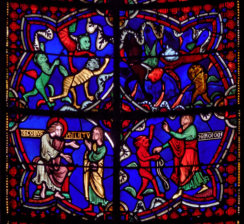 Philetus demande protection à saint Jacques - Hermogène ordonne à ses démons de lui apporter saint Jacques et Philetus ligotés - Essais infructueux d'une équipe de démons