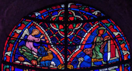 Un ange indique la direction de la tombe de Denis - Denis porte son scalp en main pour retourner en ville