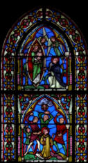 Le martyre de Saint Etienne - La Vierge donne le rosaire à Saint Dominique