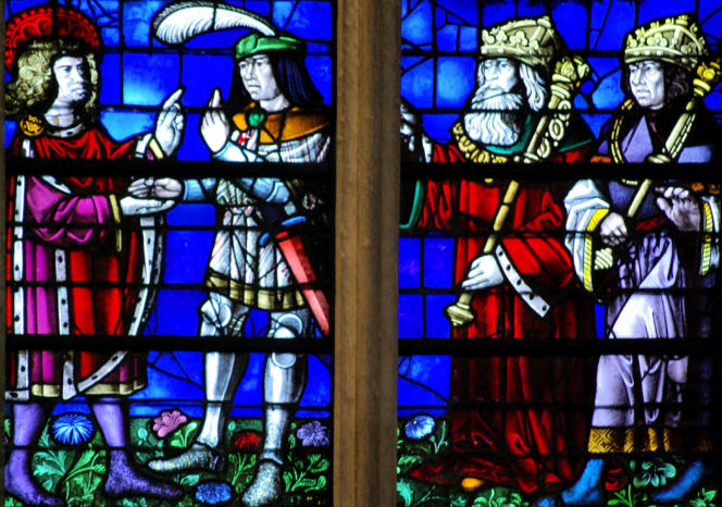 Saint Sébastien exhorte un soldat à se convertir puis s’entretient avec Dioclétien et Maximien