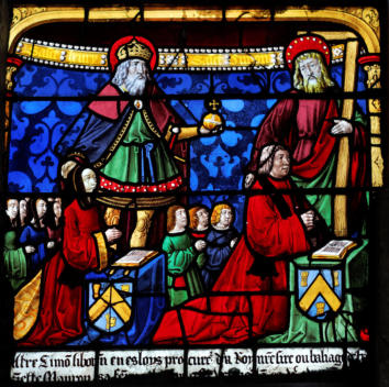 Famille du donateur présenté par saint Henri et Simon le cyrénéen