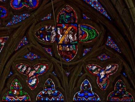 Baie 100: Le Christ tire les hommes de l'Enfer - Les damnés dans un chaudron