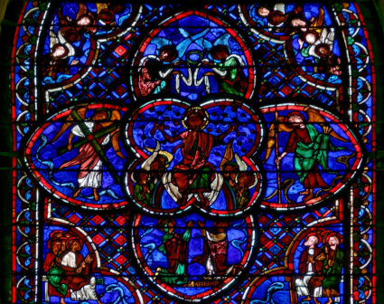 La Gloire du Christ et les instruments de la Passion -Saint Pierre et les apôtres -  Saint Jean et la Vierge - Les Pères de l'Église (?)