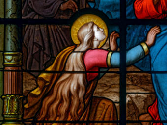 Baie 10: Apparition du Christ à Sainte Marie Madeleine (la friponne)