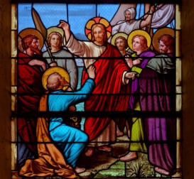 Baie 10: Apparition du Christ à Sainte Marie Madeleine (la friponne)