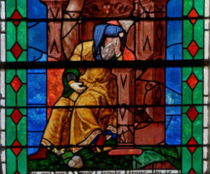 Baie 10: Apparition du Christ à Sainte Marie Madeleine (la friponne)